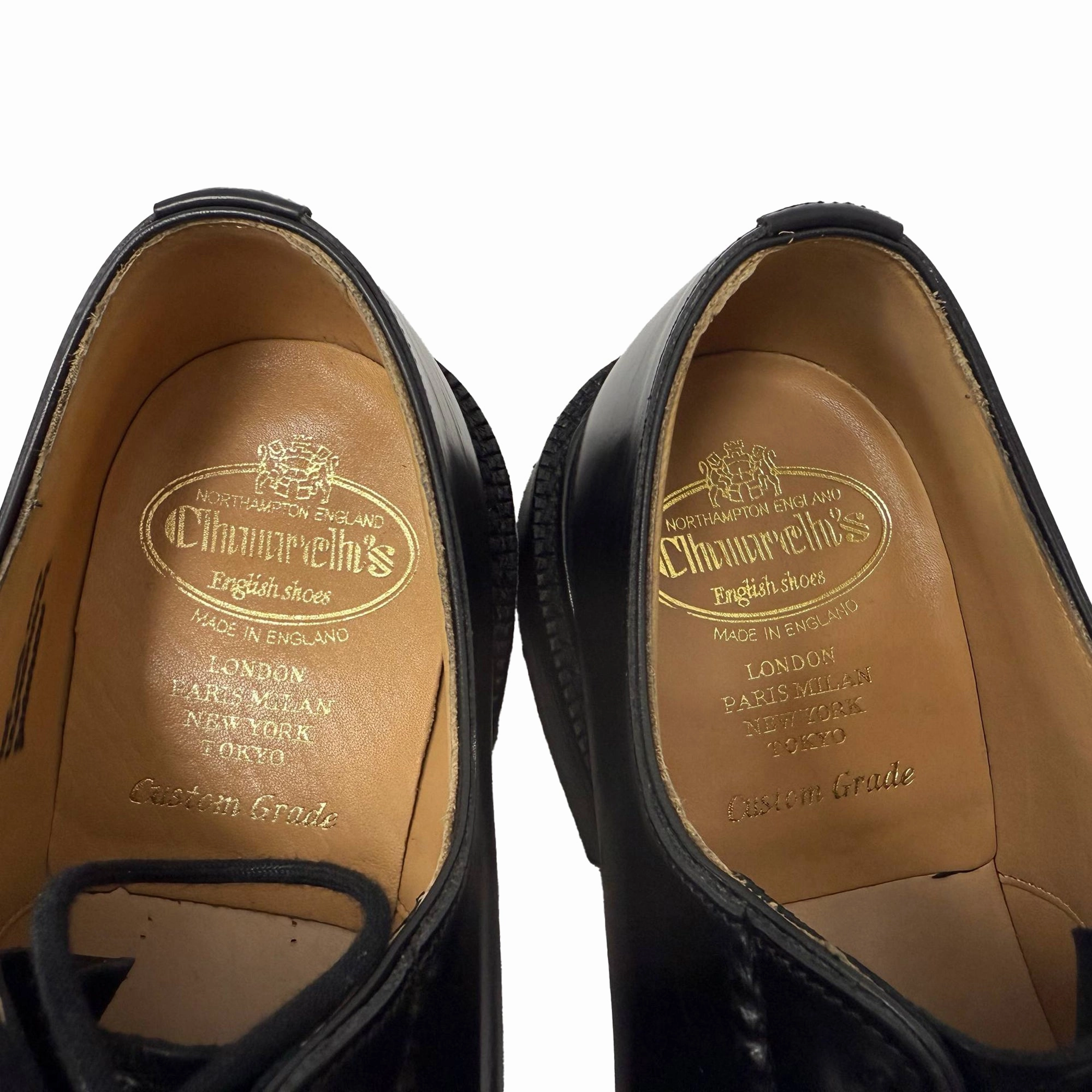 Church's Shannon Lace-Up Derby Shoes in Black Leather Suedette Lace Up Shoe Boots