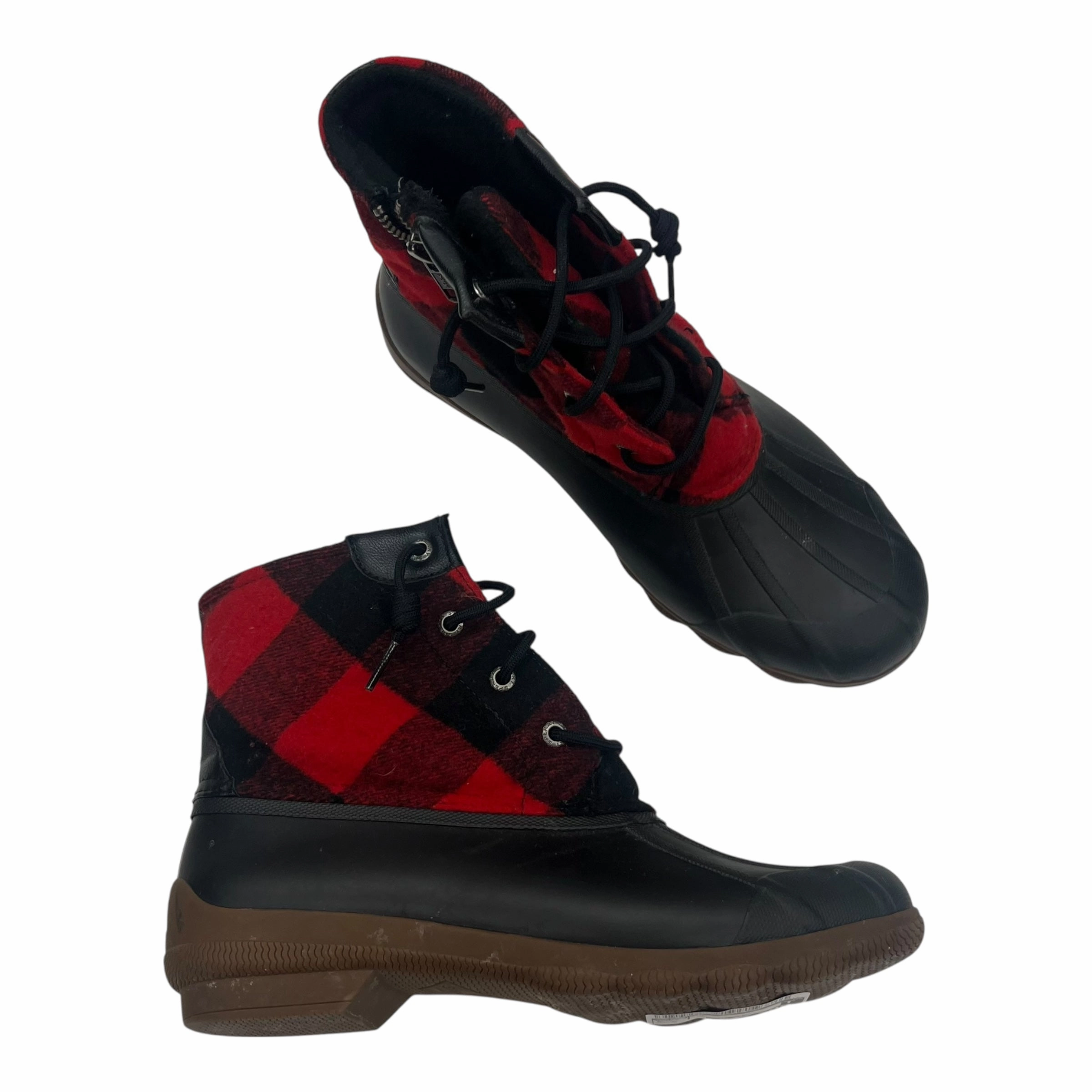 Alternative To Hunter Rain Boots Boots Rain By Sperry In Black & Red, Size:9