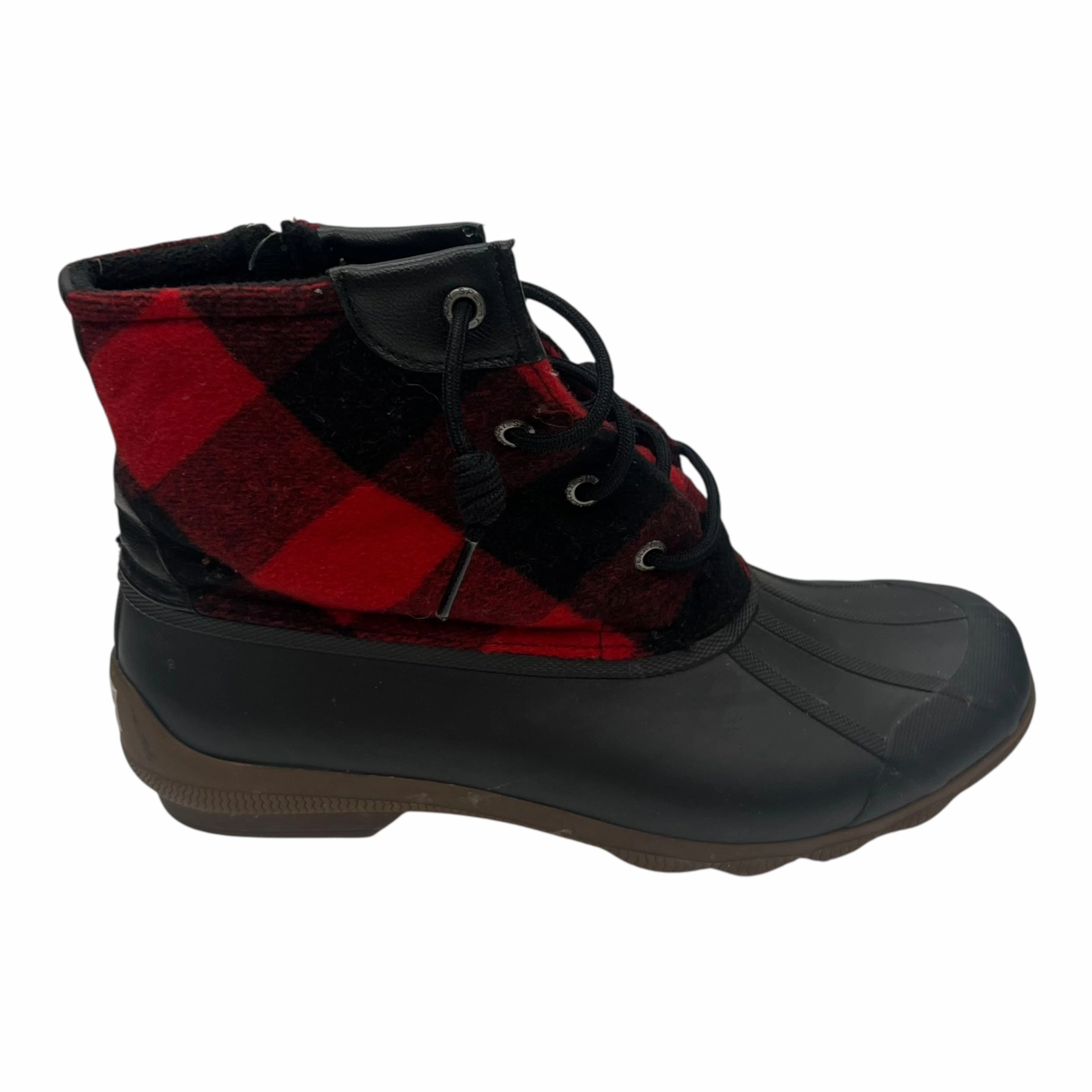 Boots Rain By Sperry In Black & Red, Size:9 Best Rain Boots For Farm Work