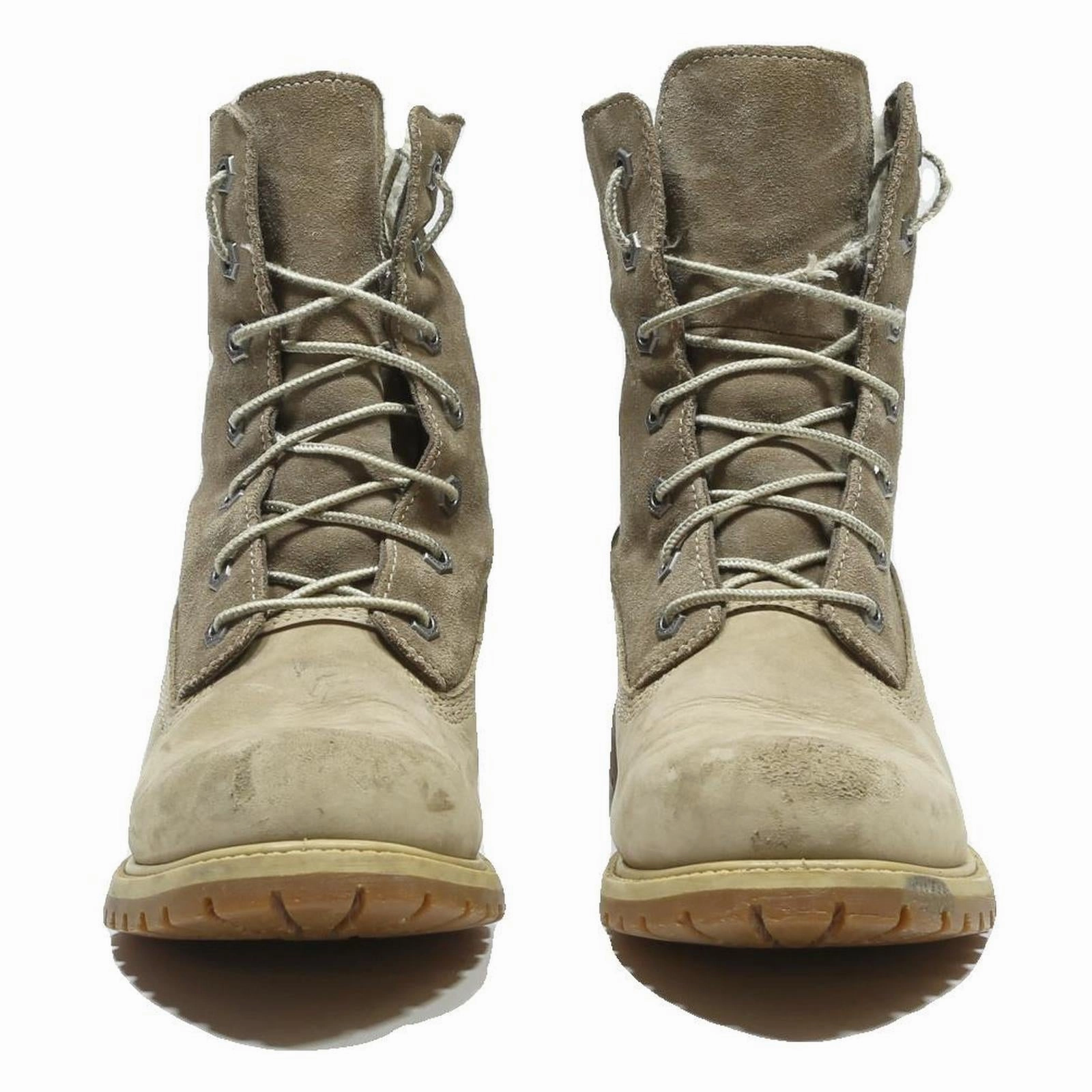 Ice Vibe Boots TIMBERLAND Womens Beige Leather Lace-Up Boots UK 5.5 Durable Outdoor Waterproof