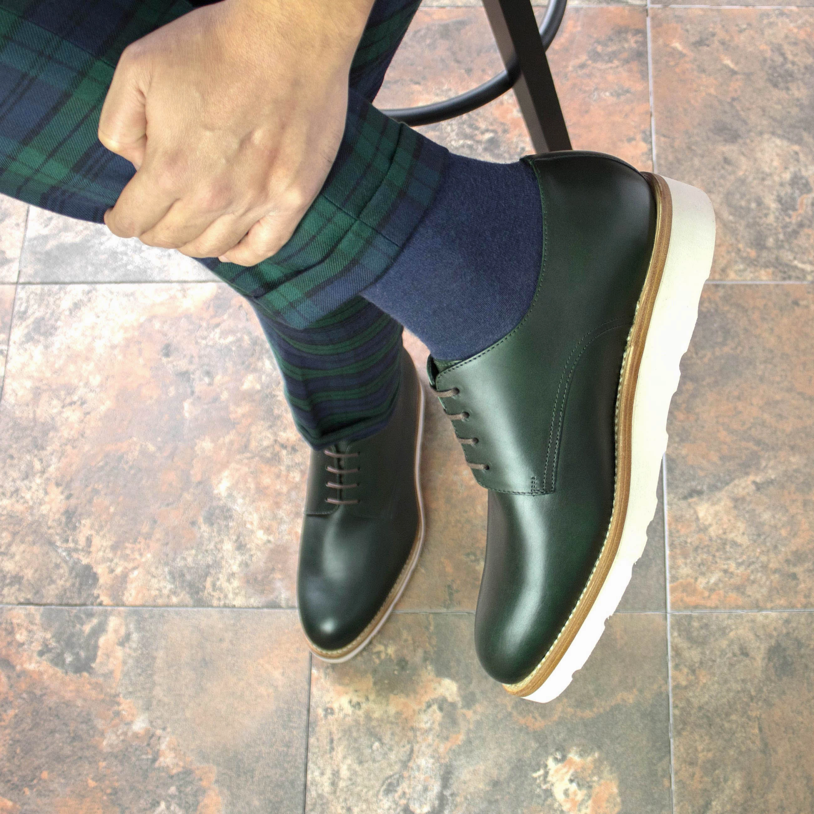 Styling Derby Shoes Forest Green Derby Chunky Shoes