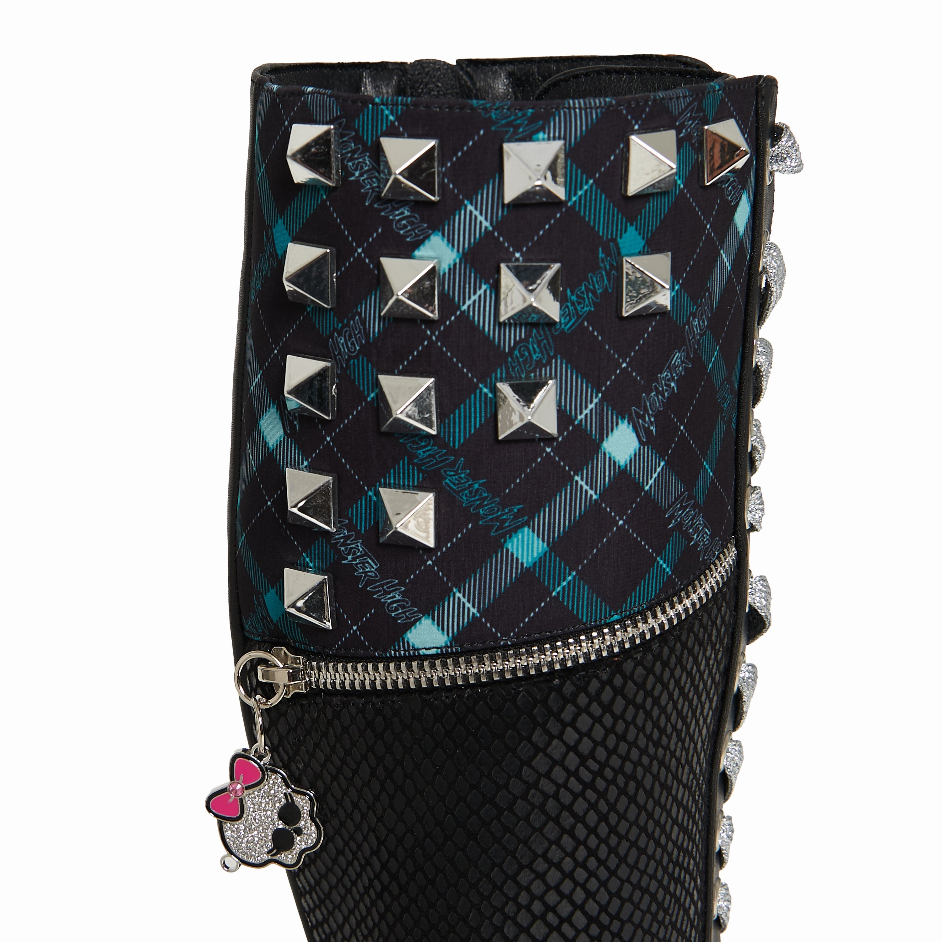 Frankie Stein Firecracker Long Platform Boots - Green Spike Boots