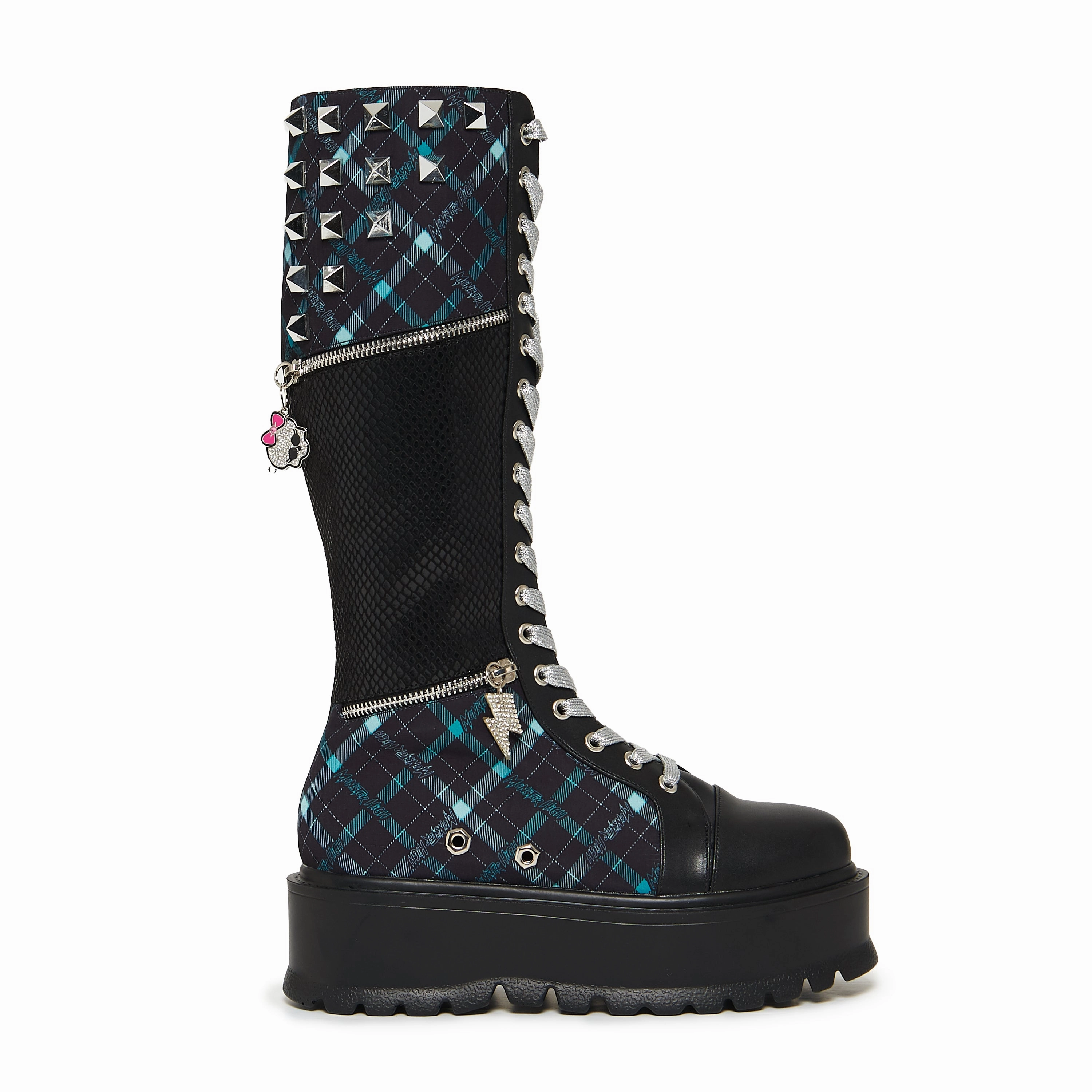 Frankie Stein Firecracker Long Platform Boots - Green Franco Sarto Boots