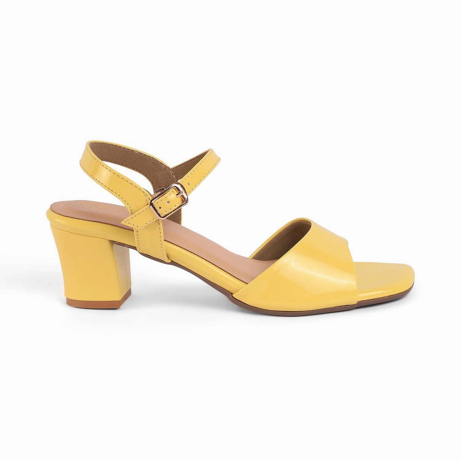 Sandals Vs Slides Tresmode Solor Yellow Women's Casual Block Heel Sandals