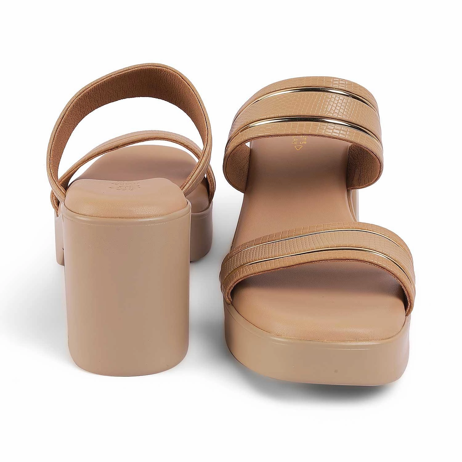 Draftsmen Sandals Tresmode Mauro Beige Women's Dress Block Heel Sandals