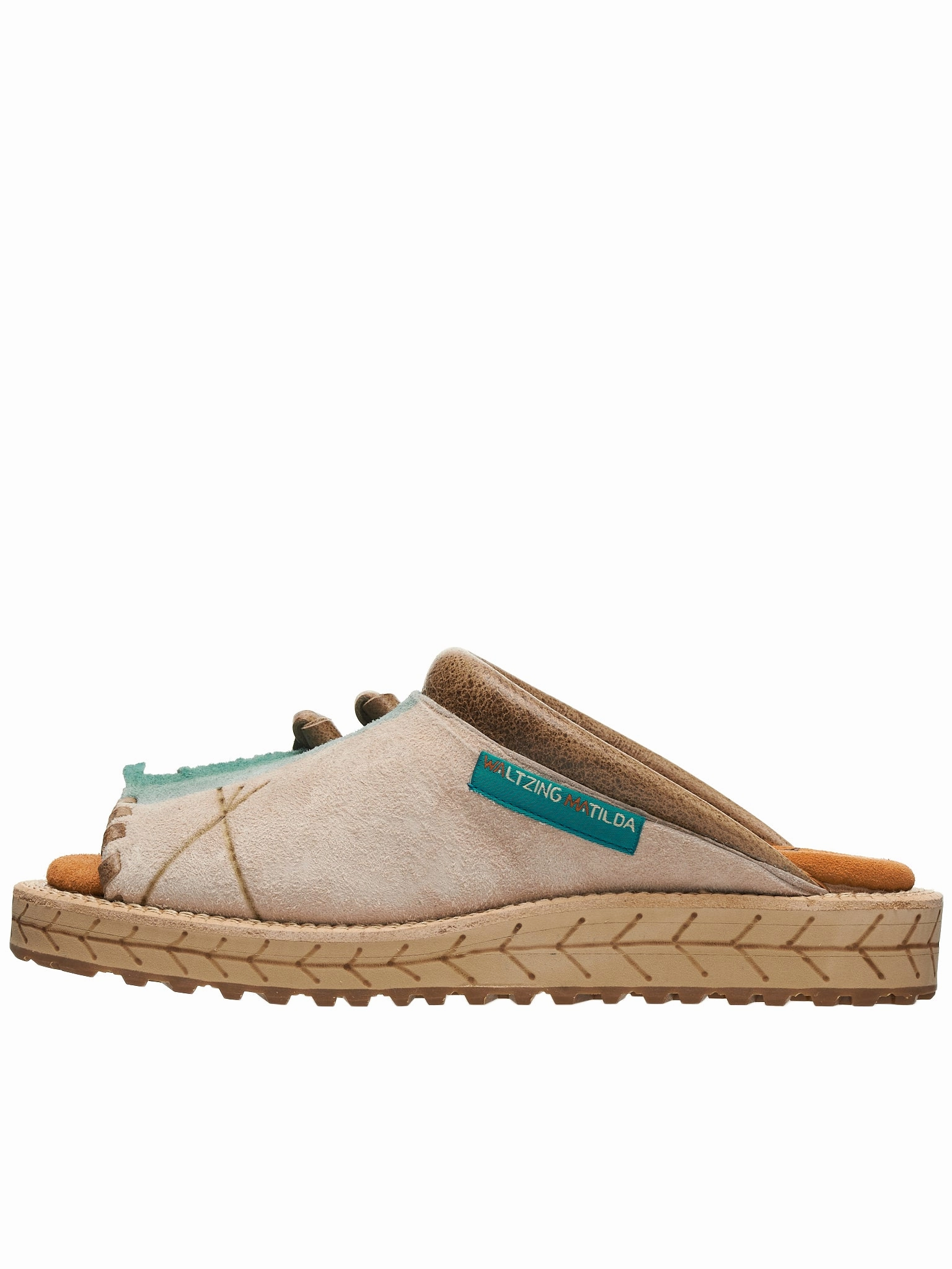 Fringed Leather Slides (K2204XG522-BL-BLUE) Mules Sandals