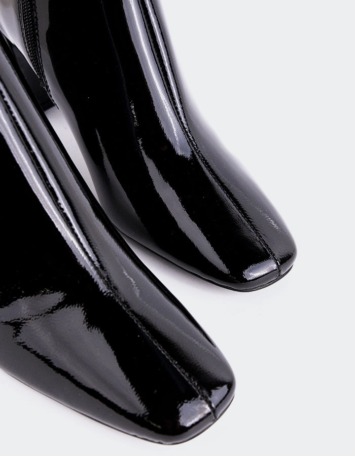 Jepson Black Patent Napoleoni Chelsea Boots