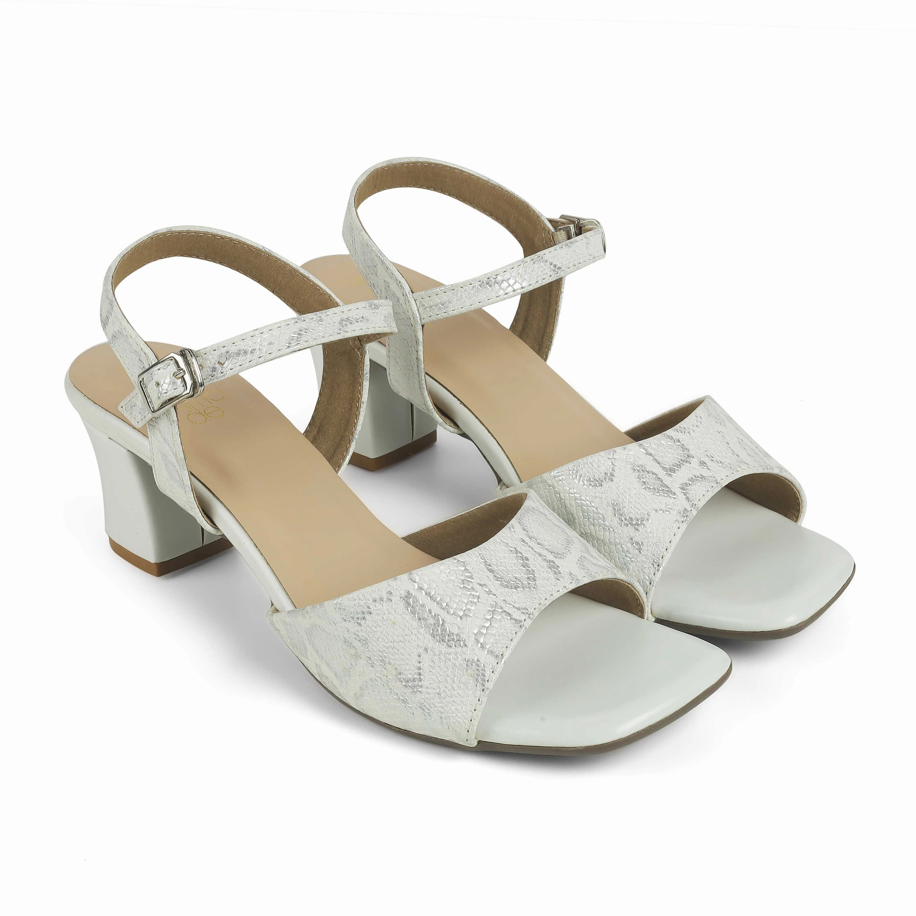 Stuart Weitzman Sandals Tresmode Sanrep TMS-5 Silver Block Heel Sandals For Women