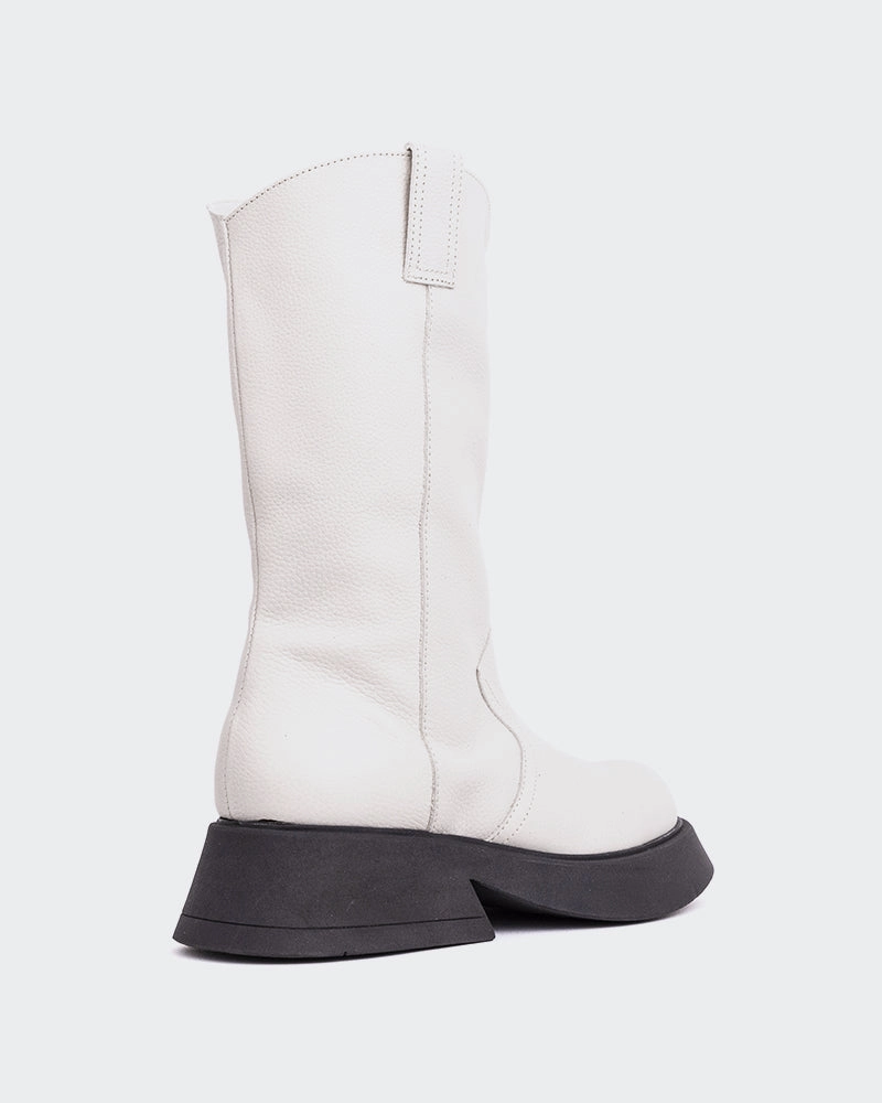 Cowgirl Boots Size 3 Gaulle Off White Leather