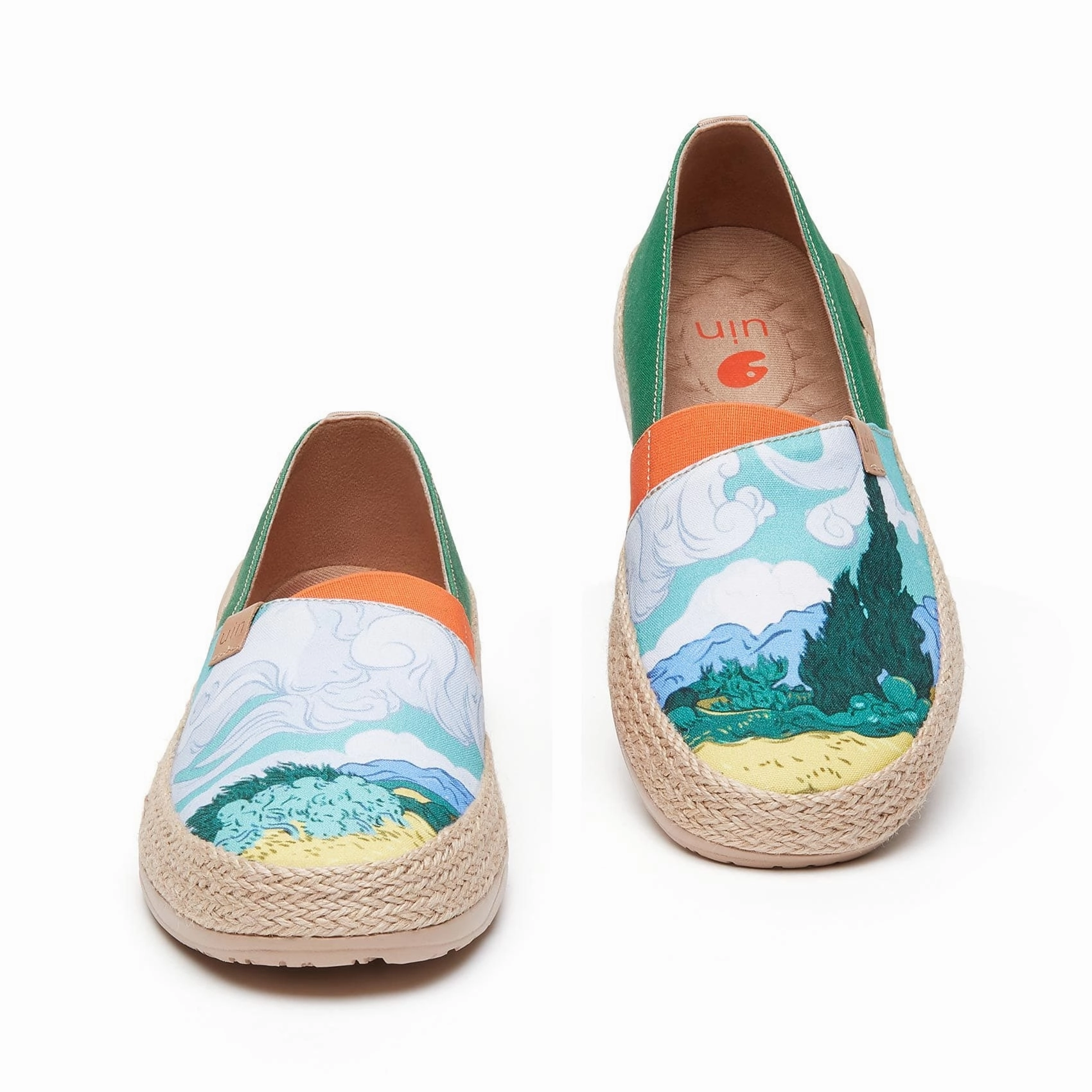 Open Toe Espadrilles Sandals Van Gogh Wheatfield with Cypresses Marbella I Men