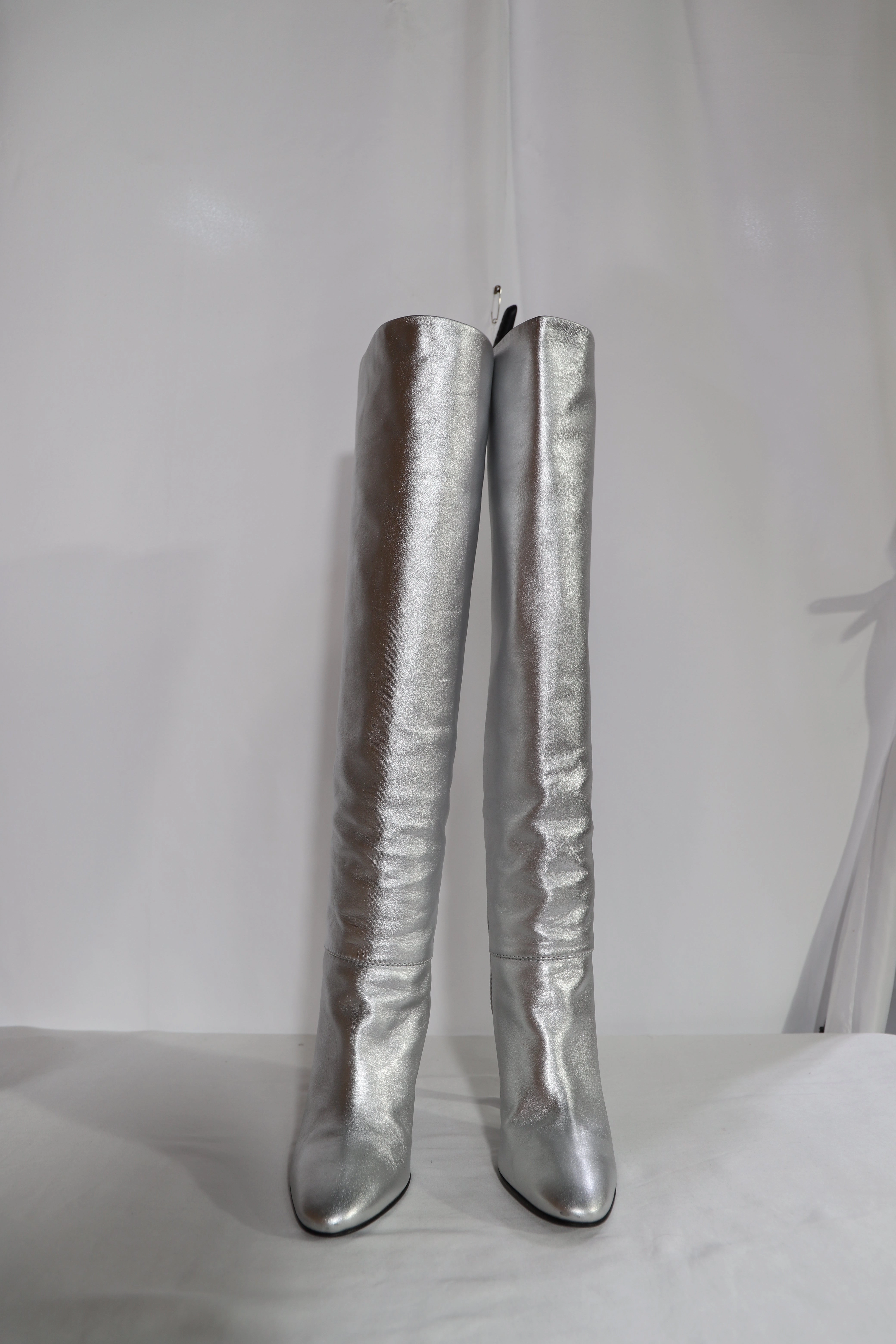 Giuseppe Zanotti Hattie Knee Length Boots in Silver Leather Vince Camuto Biancaa Knee High Boot