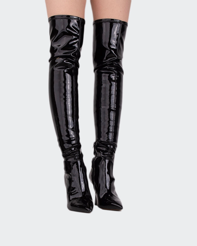Giverny Black Patent Stretch Haix Fire Boots