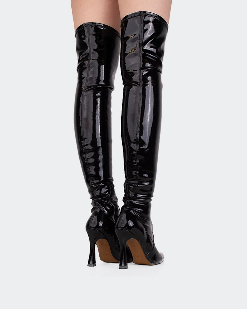 Ugg Hiking Boots Giverny Black Patent Stretch