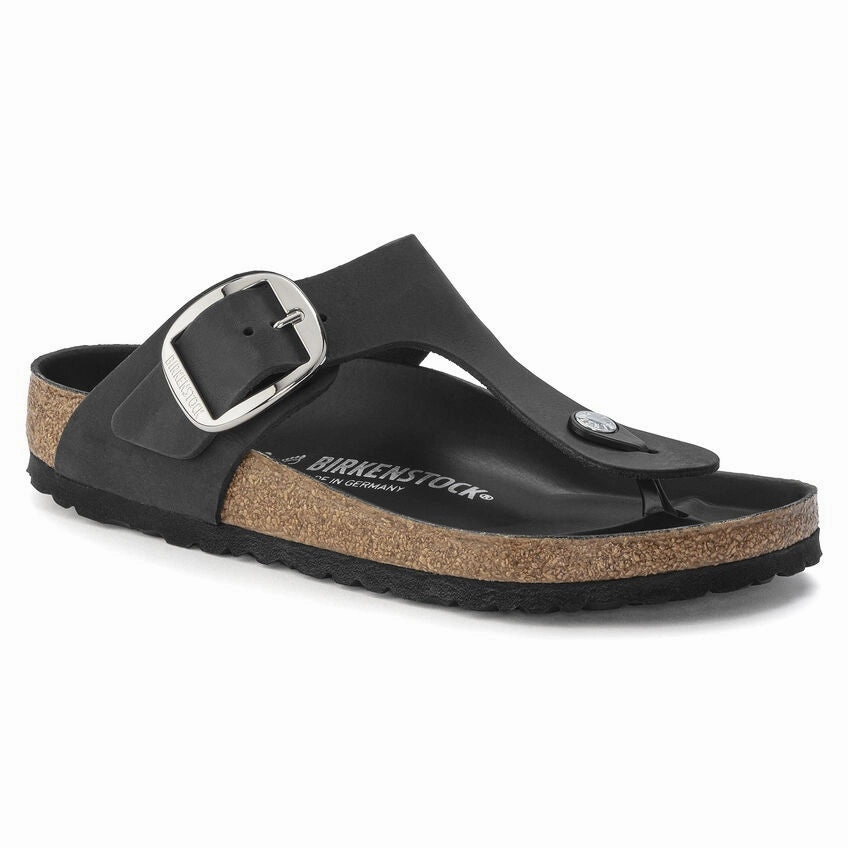 Family Flip Flops GIZEH BIG BUCKLE  - 1023334 - BLACK OILED LEATHER
