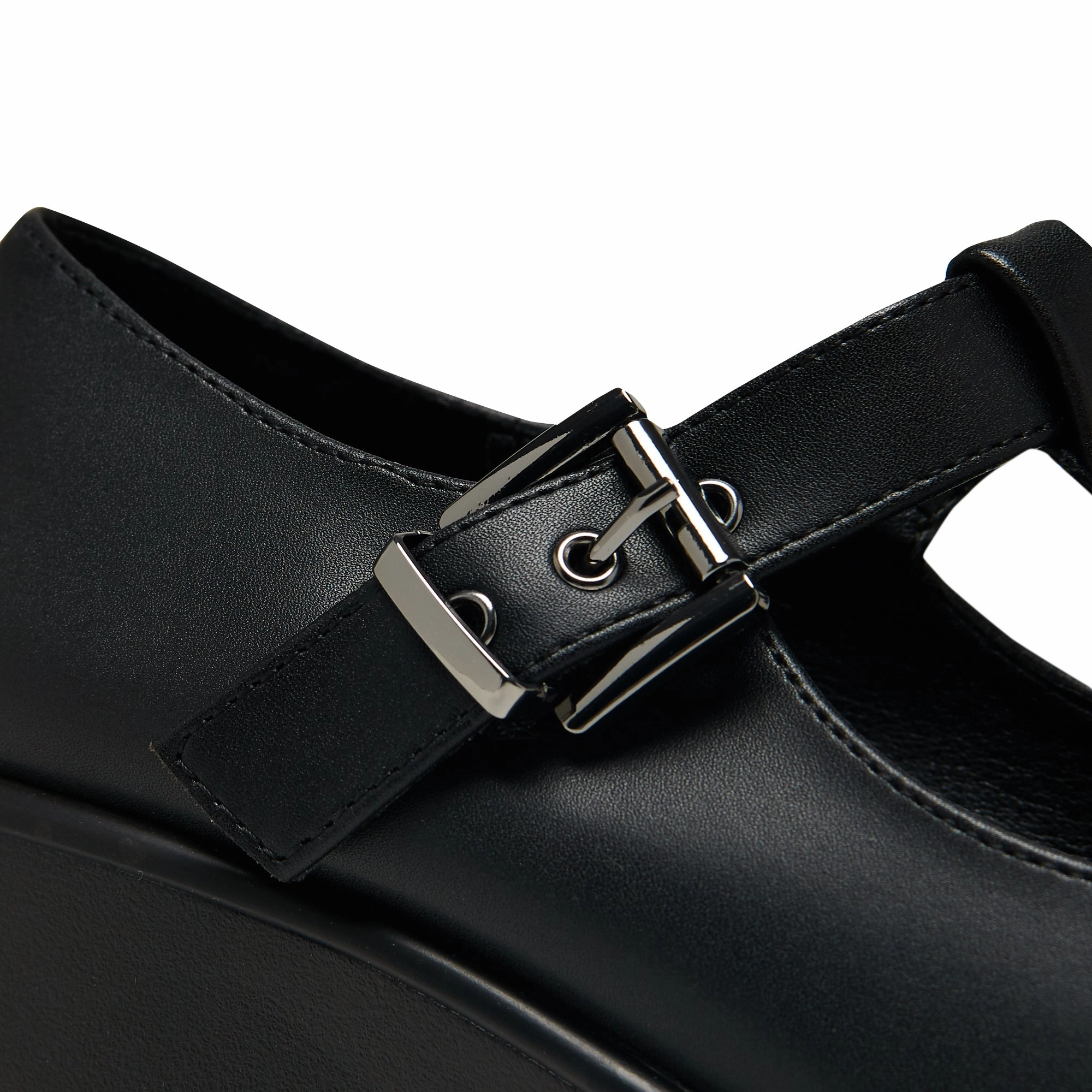 Mary Jane Hard Buckle Shoes SAI Black Mary Jane Shoes 'Faux Leather Edition'