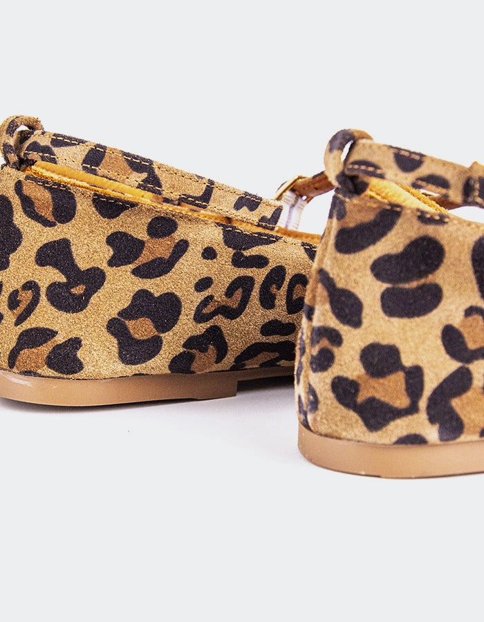 90's Mary Jane Shoes Glimmer Leopard Suede