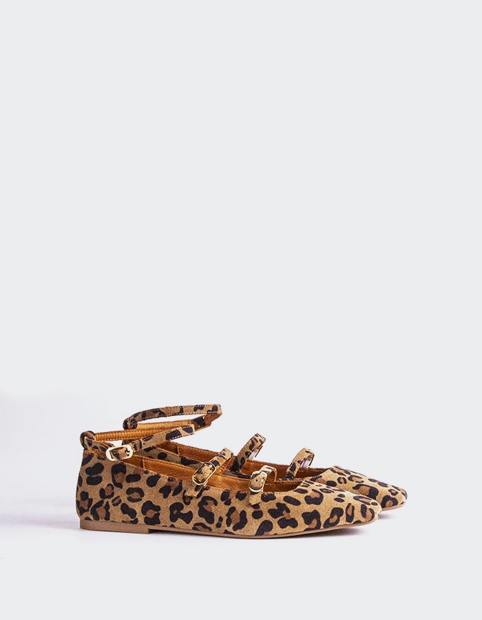 Glimmer Leopard Suede Comfortable Shoes Leather Mary Jane
