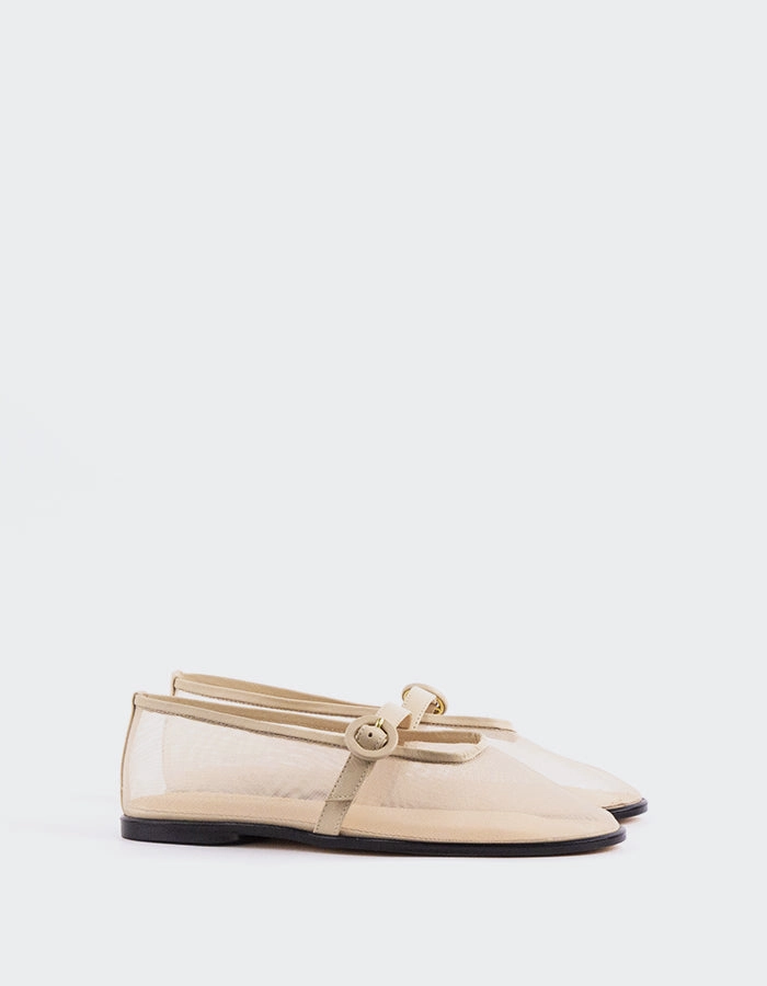 Glint Off White Mesh Mary Jane Shoes Dressy