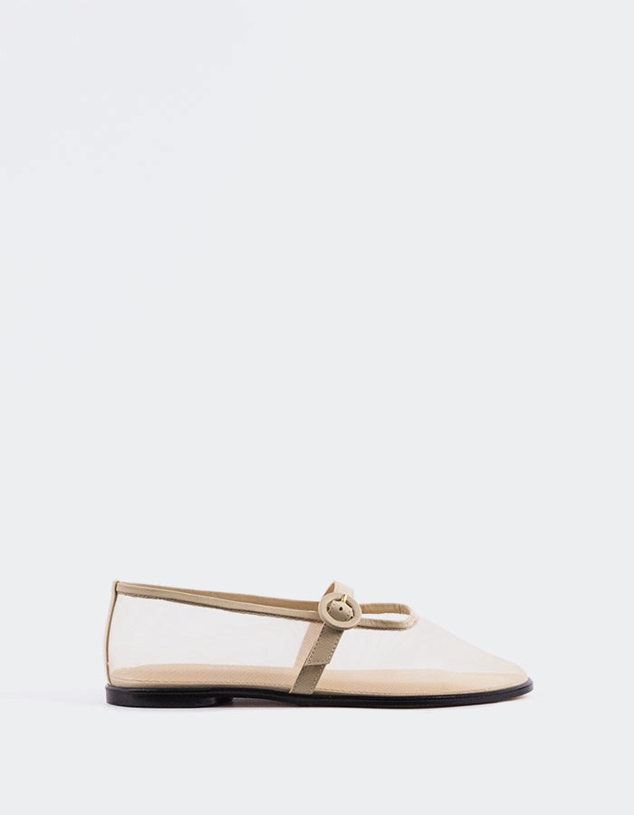 Mary Jane Shoes Arch Support Glint Off White Mesh