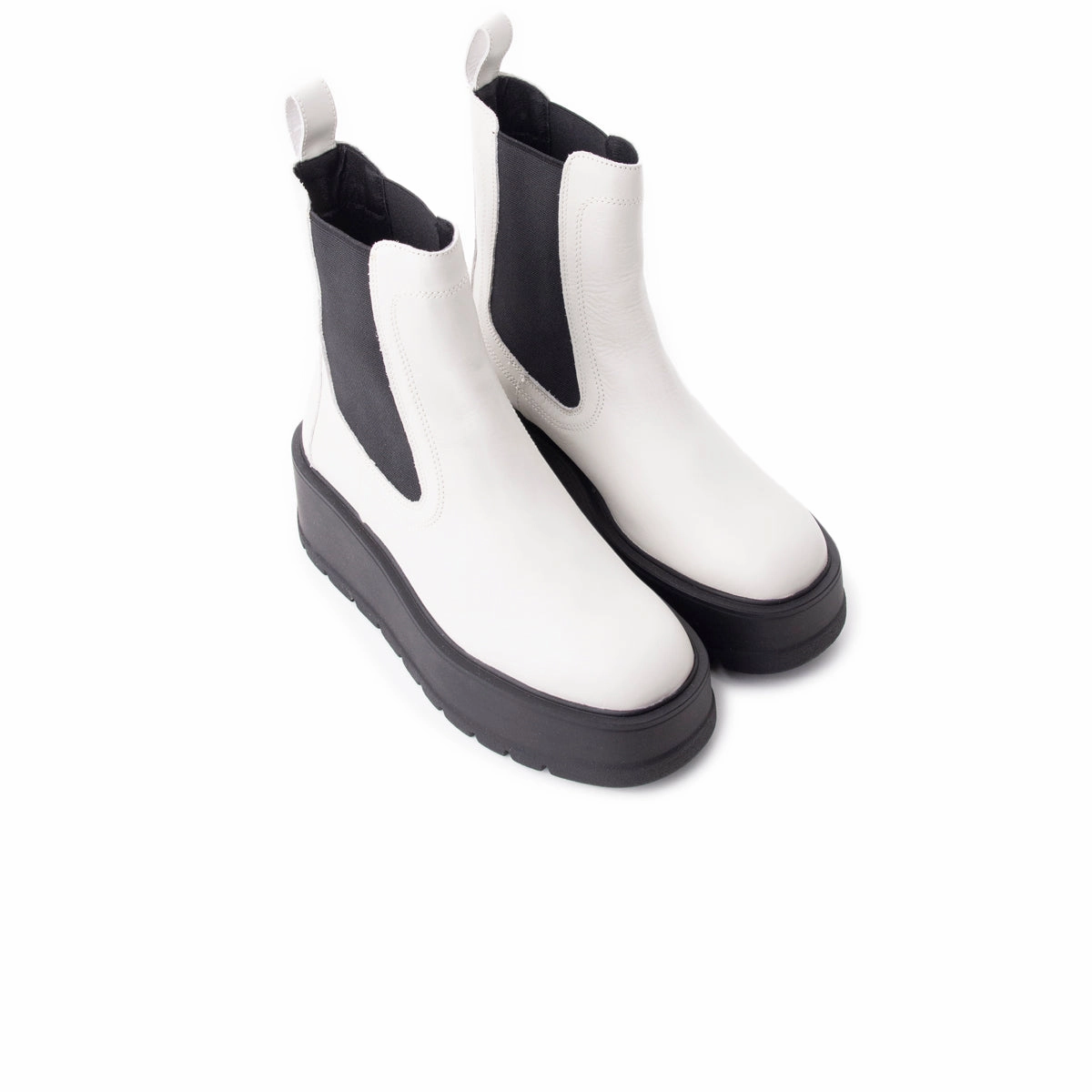 Imola Off White Leather Mot Boots