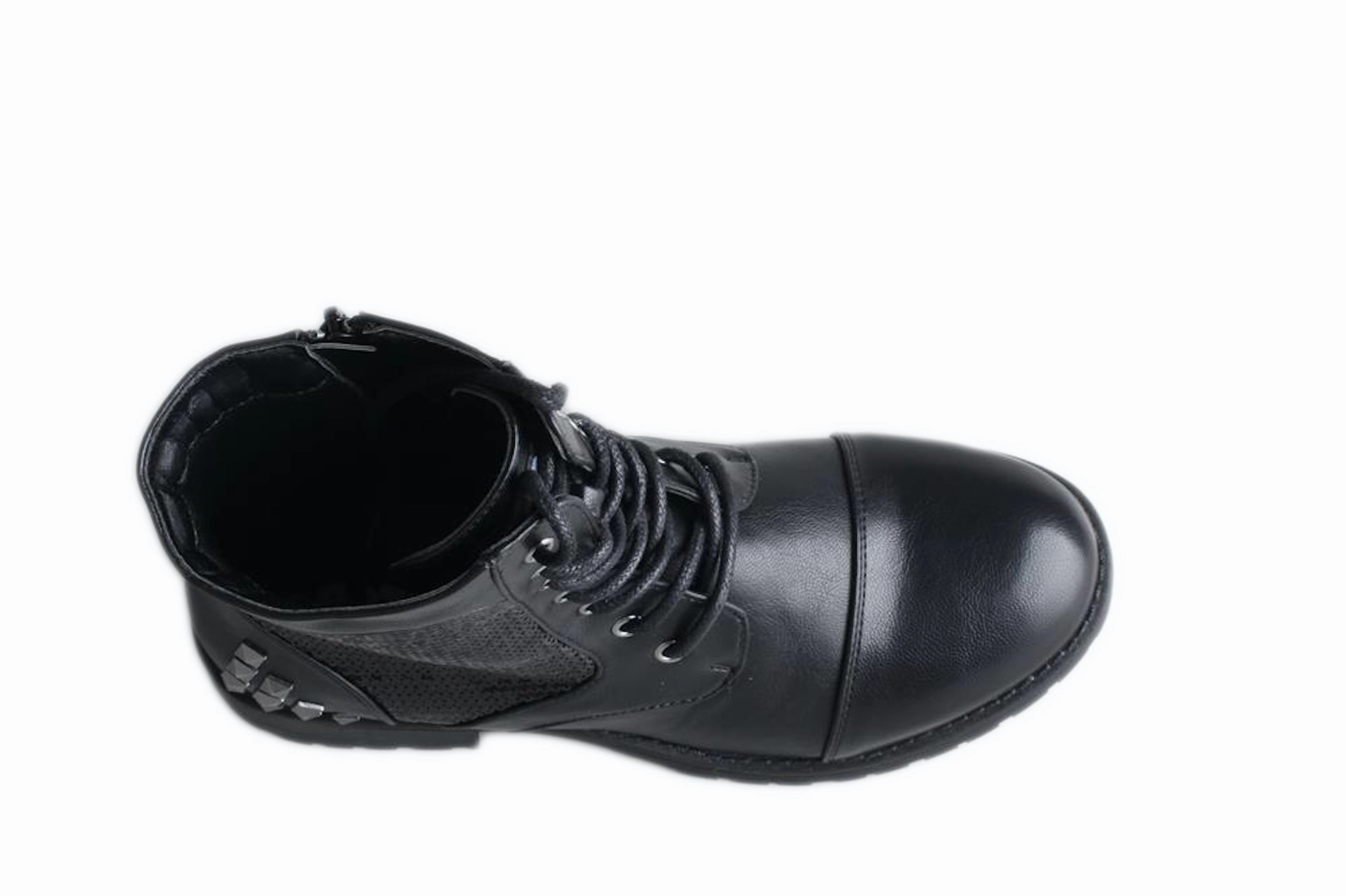 Gotta Flurt Women's Swag II Black Sequin Combat Boot Biker Combat Boots