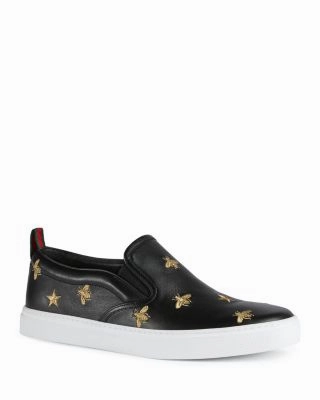 Gucci Dublin Slip-On Embroidered Bee Sneakers Black (Preowned Size G9.5/US10.5) - Pre-Owned Vans High Top Sneakers