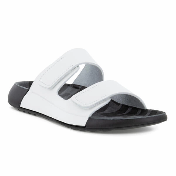 Sweat Absorbing Flip Flops Ecco Women's 2nd Cozmo Two Band Slide - Bright White