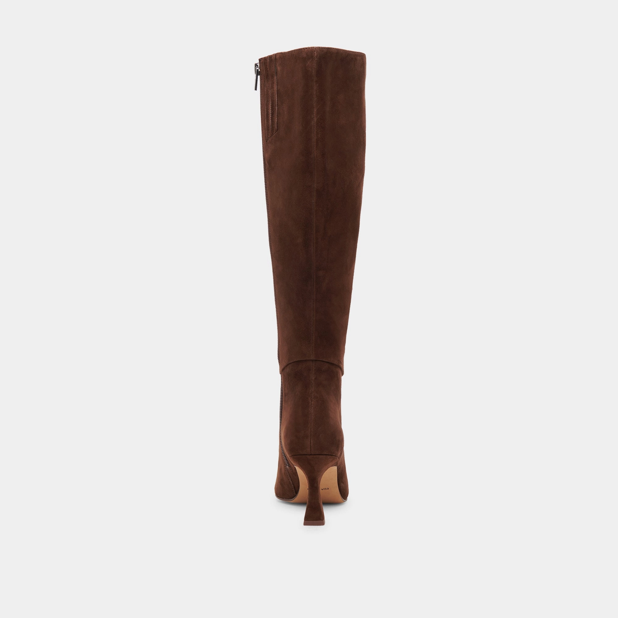GYRA WIDE CALF BOOTS DK BROWN SUEDE Leopard Print Cowboy Boots