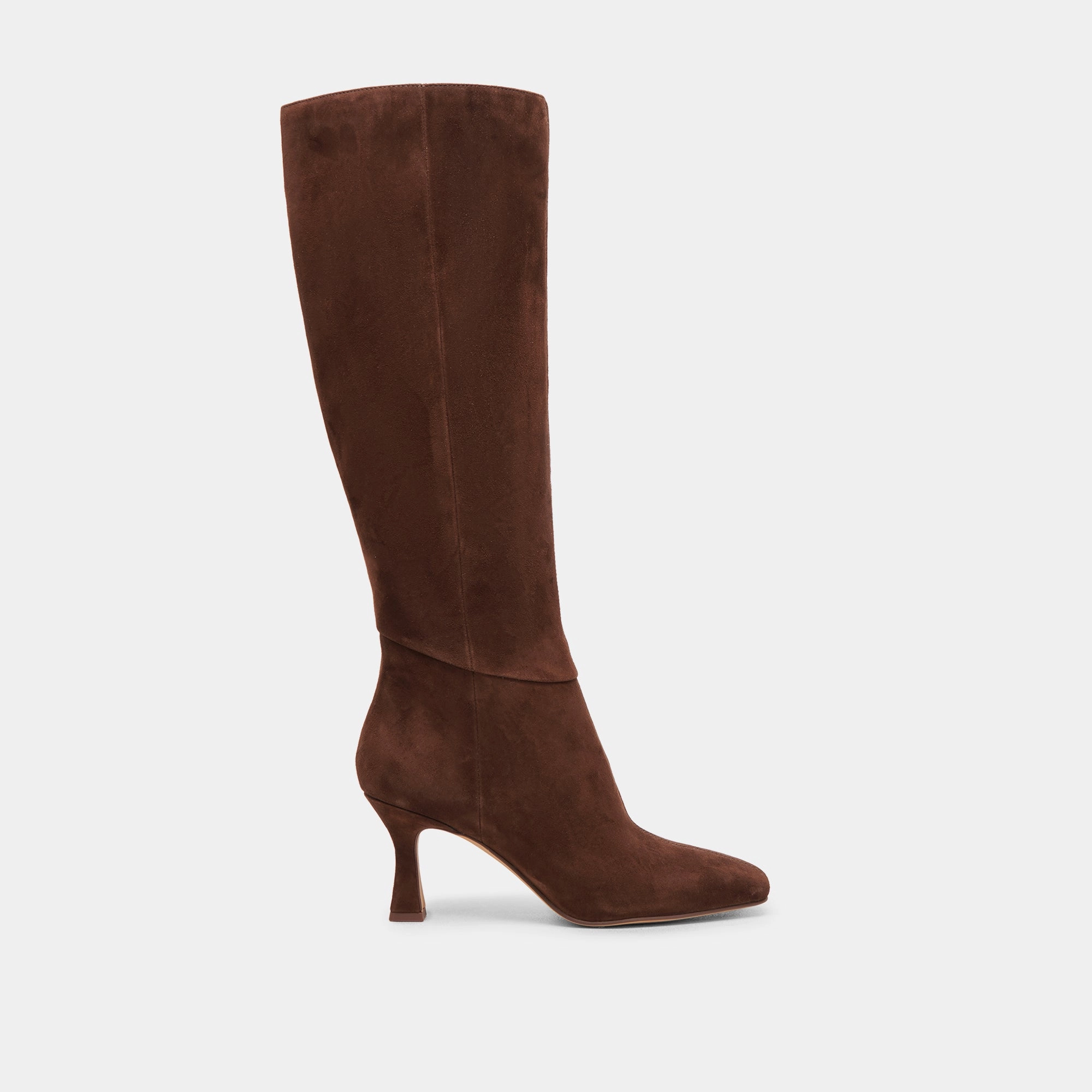 GYRA WIDE CALF BOOTS DK BROWN SUEDE Western Knee High Boots
