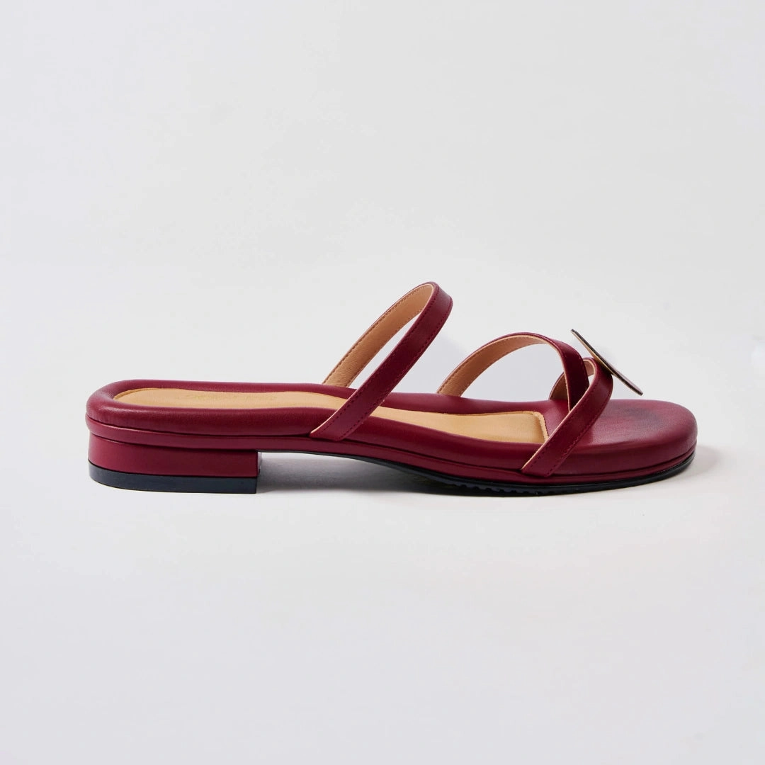 Earthies Shoes Flats Hana Maroon Flats
