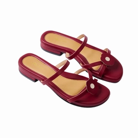 Hana Maroon Flats Flat Shoes For Walking