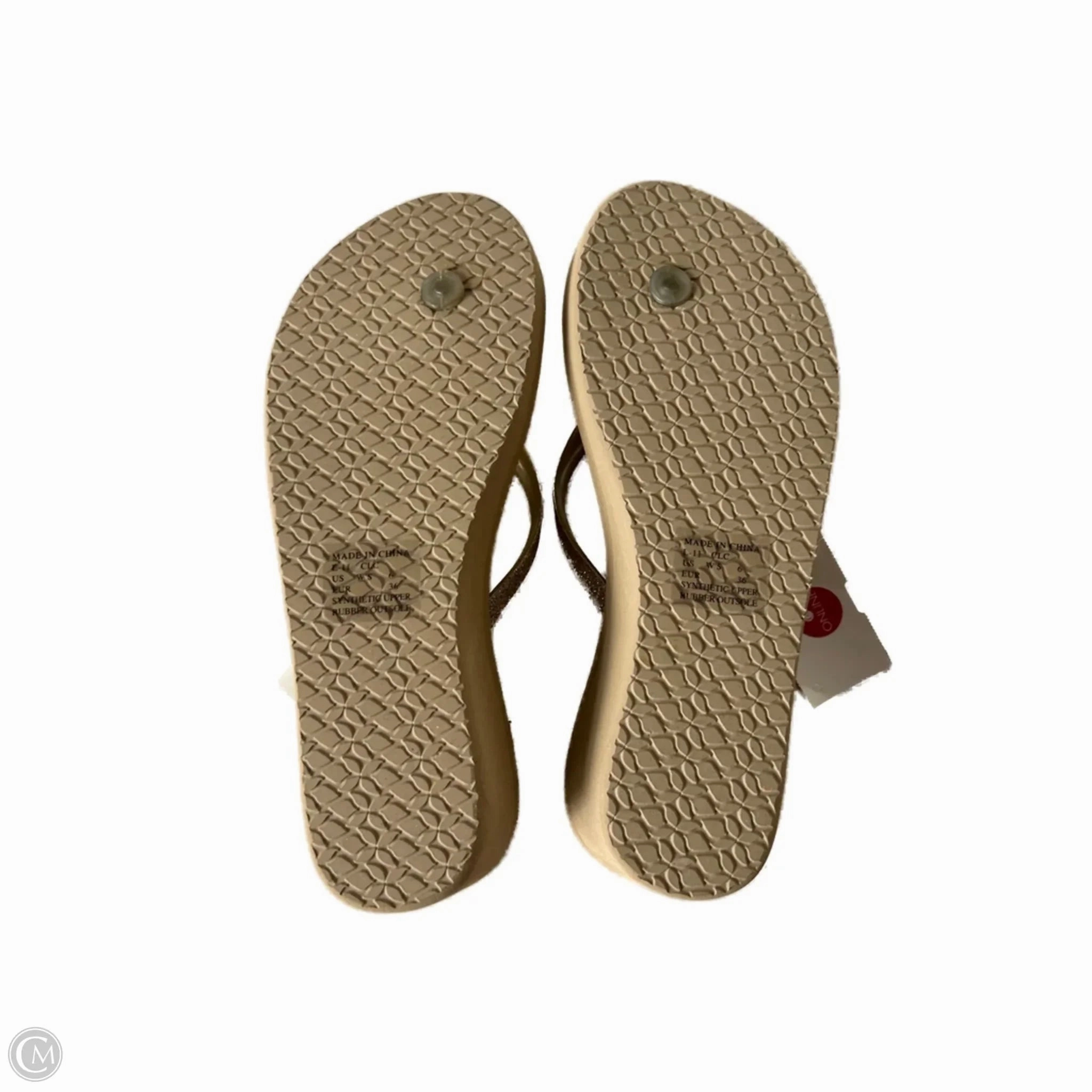 Sandals Flip Flops By Reef In Gold, Size: 6 Veteran Owned Flip Flops