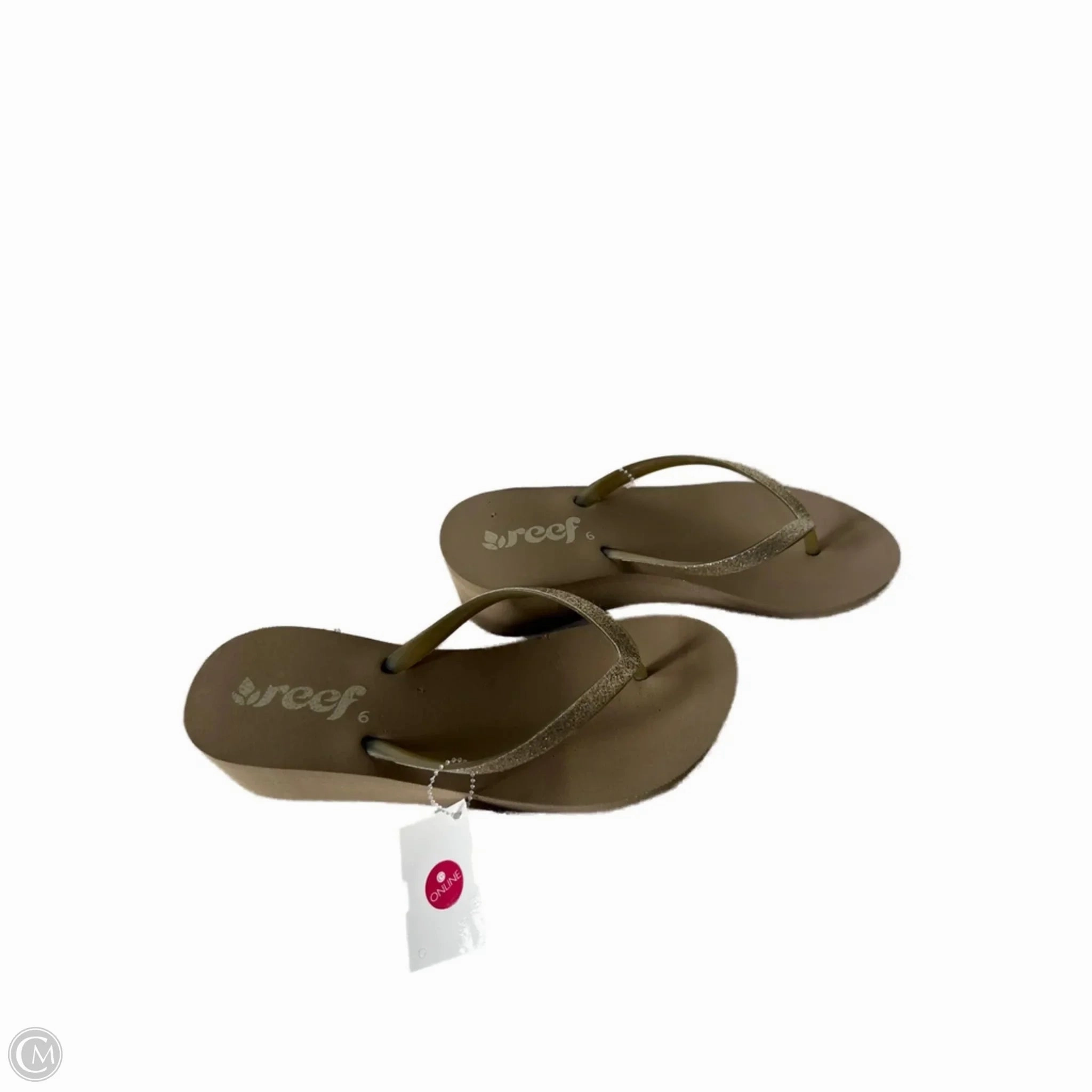 Sandals Flip Flops By Reef In Gold, Size: 6 Flip Flops Wide Feet