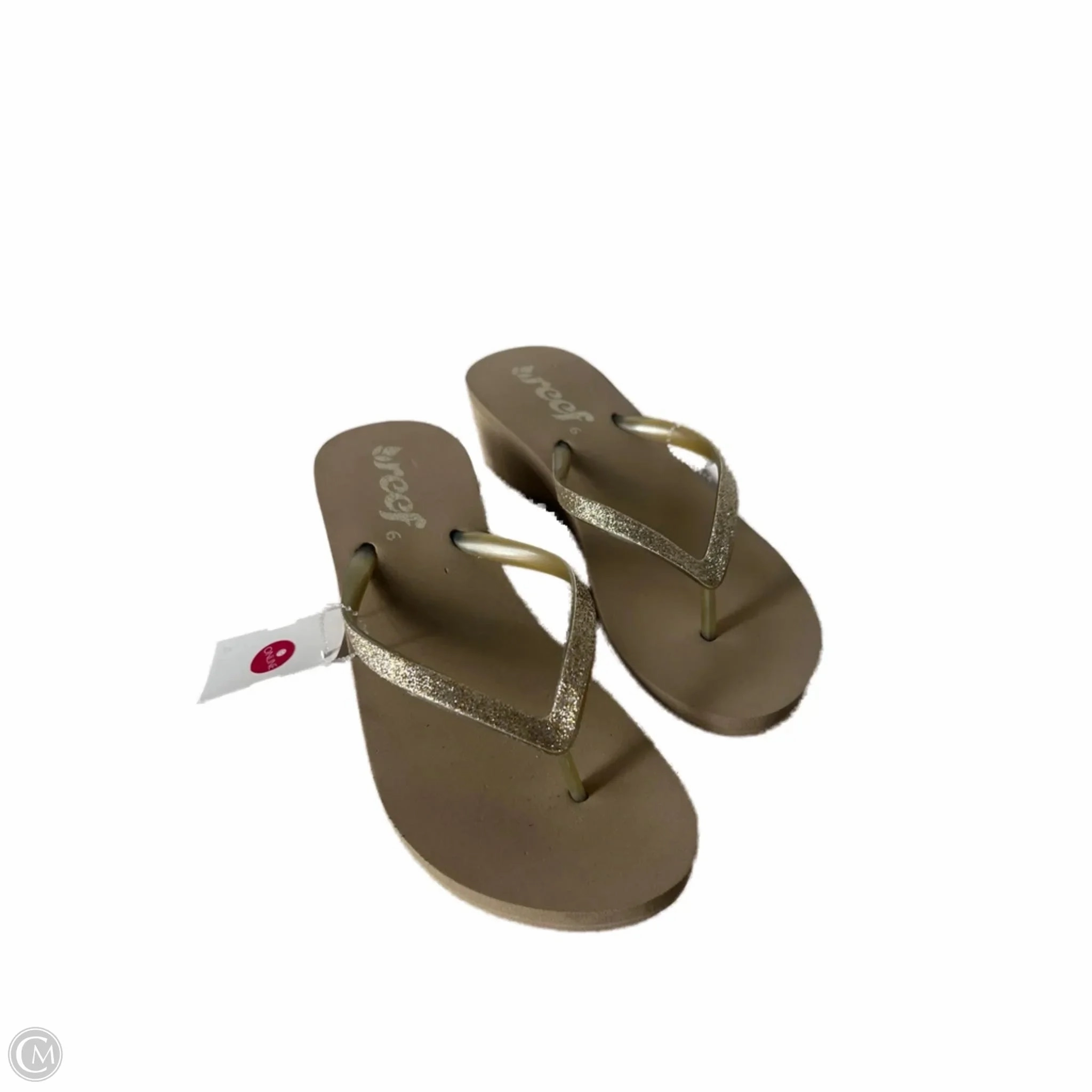 Sandals Flip Flops By Reef In Gold, Size: 6 Fleur De Lis Flip Flops