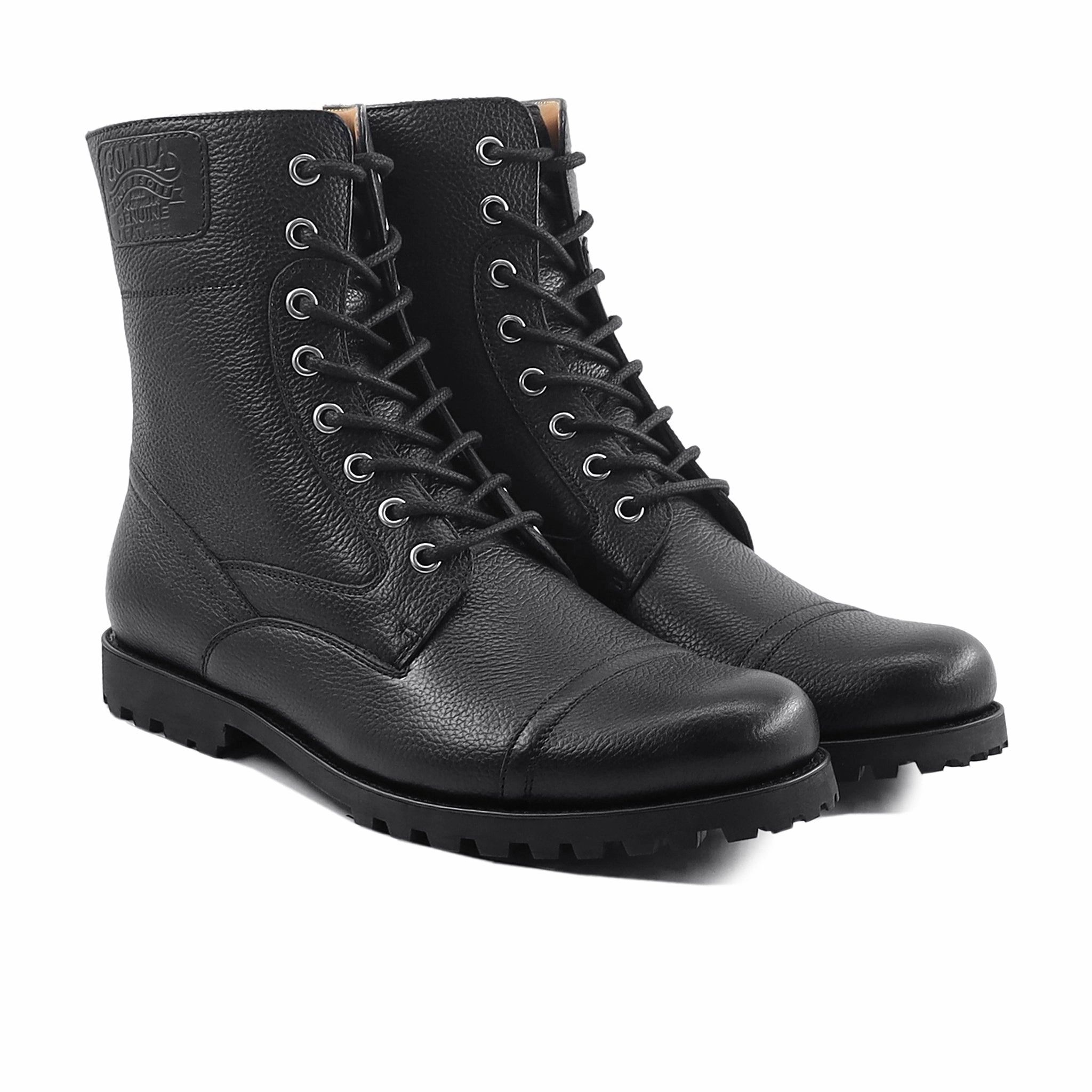 Quarry Boots Hans - Men's Black Pebble Grain Leather Boot