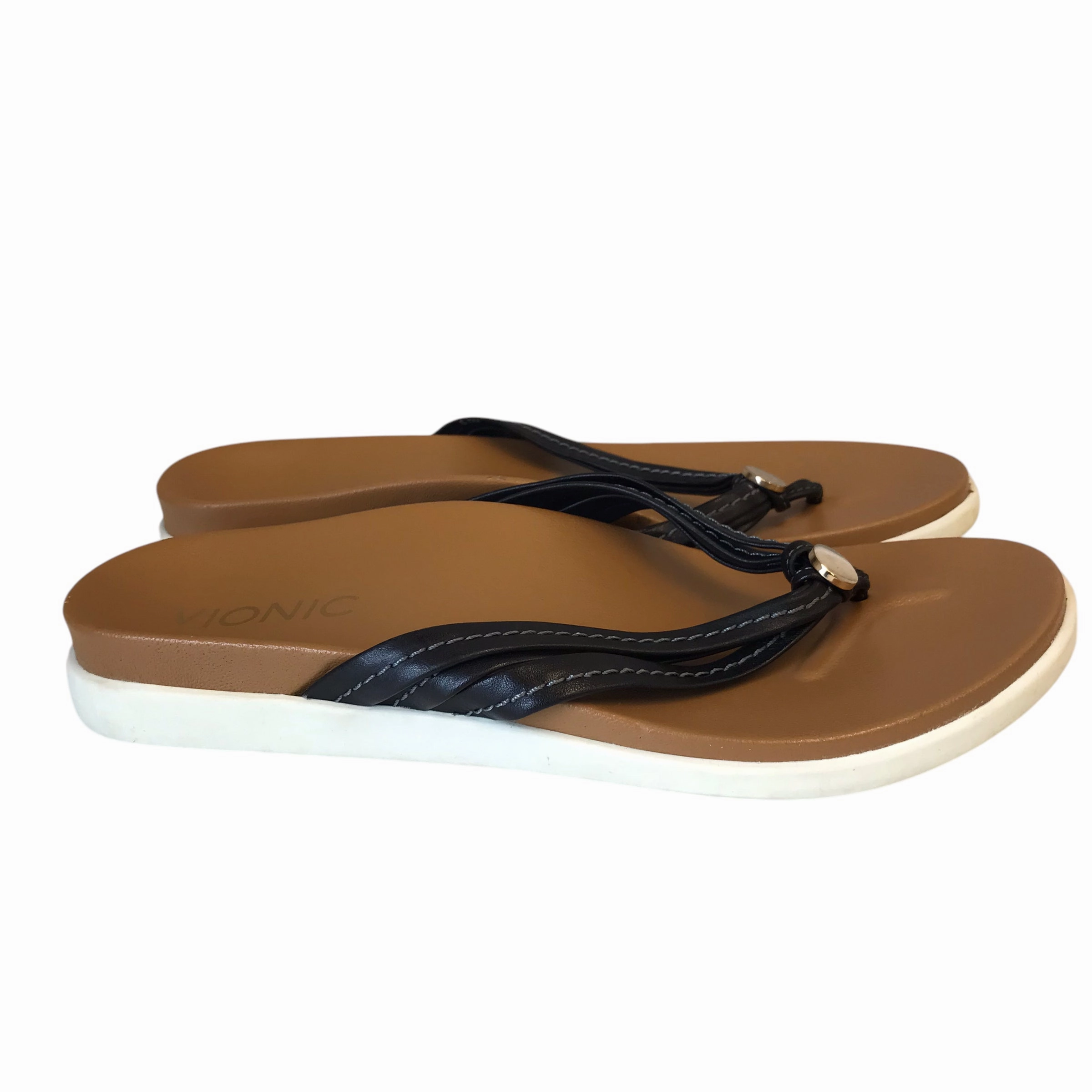 Cooling Flip Flops Sandals Flip Flops By Vionic In Black, Size:6.5