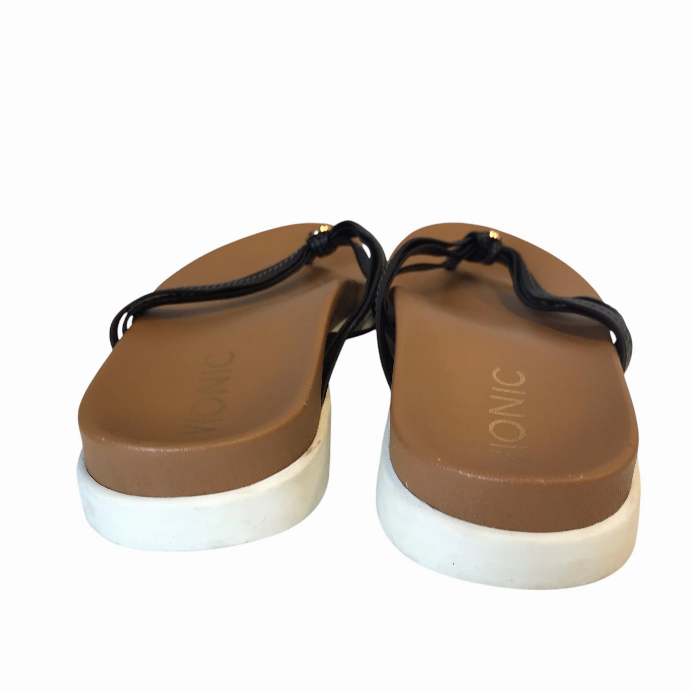 Sandals Flip Flops By Vionic In Black, Size:6.5 Rainbow Narrow Strap Flip Flops