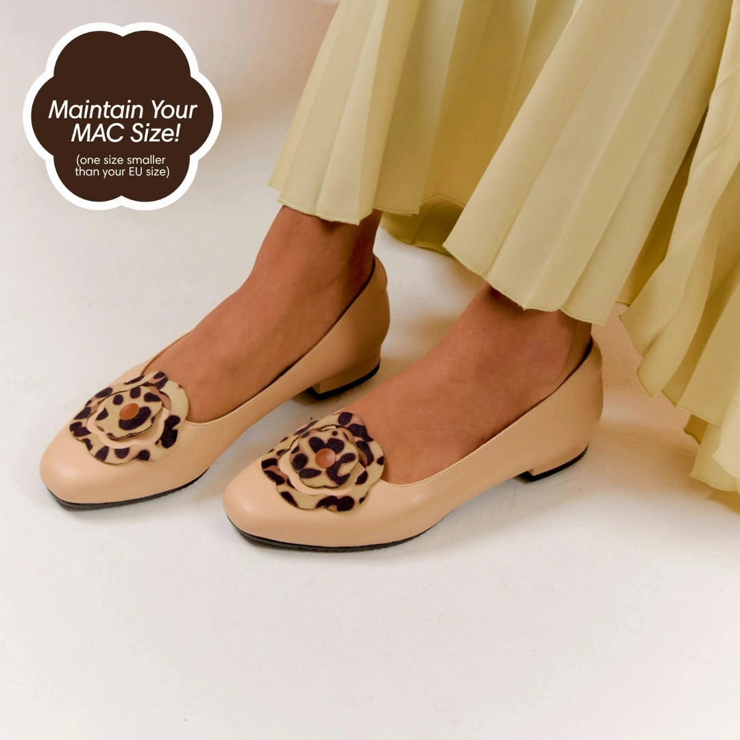 Bloom Ballerina Flats in Hana Beige and Leopard Sims 4 Flat Shoes