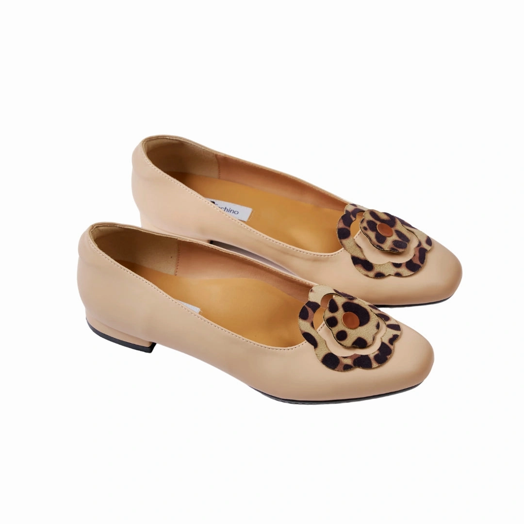 Bloom Ballerina Flats in Hana Beige and Leopard Jlo Flat Shoes