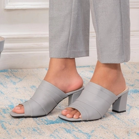 Natural Soul Sandals The Coco Grey Women's Dress Block Heel Sandals Tresmode