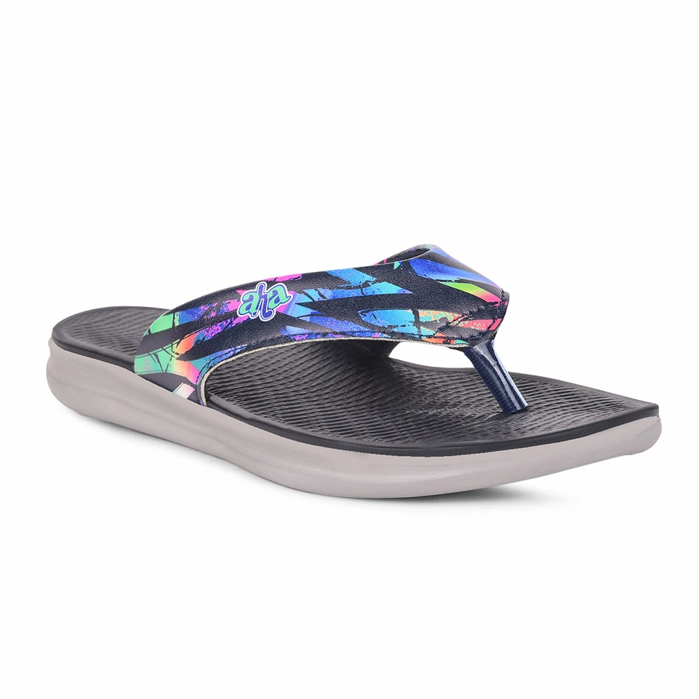 Sr Flip Flop AHA Casual Navy Blue Flip Flops For Women KIARA-6 By Liberty