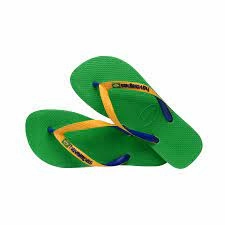 Cute Bling Flip Flops HAVAIANAS BRASIL MIX - LEAF GREEN.MARINE