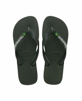 HAVAIANAS BRASIL LOGO - GREEN OLIVE Cheapest Place To Buy Flip Flops