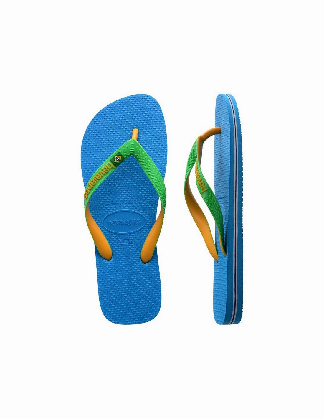 Running A Marathon In Flip Flops HAVAIANAS BRASIL MIX  - TURQUOISE.POP YELLOW