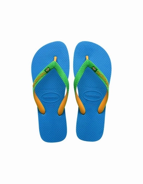 HAVAIANAS BRASIL MIX  - TURQUOISE.POP YELLOW Yoga Foam Flip Flops