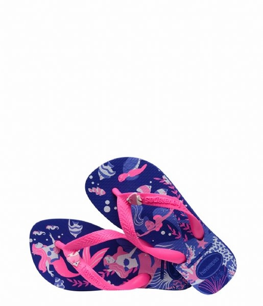 Comfy Flip Flops For Walking HAVAIANAS KIDS FANTASY - MARINE BLUE