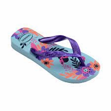 Leather Reef Flip Flops HAVAIANAS KIDS FLORES - BLUE WATER