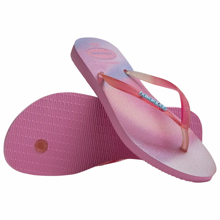 Korks Flip Flops HAVAIANAS SLIM METALLIC RAINBOW - PINK LEMONADE
