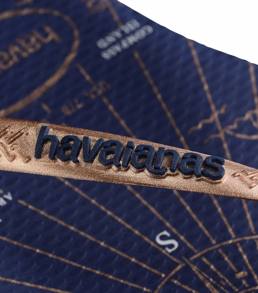 Crocband Platform Flip Flops HAVAIANAS SLIM NAUTICAL - NAVY BLUE.ROSE GOLD.WHITE