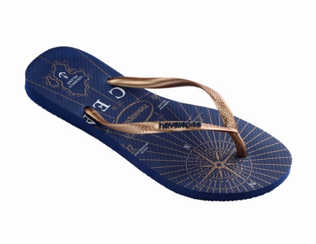 HAVAIANAS SLIM NAUTICAL - NAVY BLUE.ROSE GOLD.WHITE Rei Reef Flip Flops